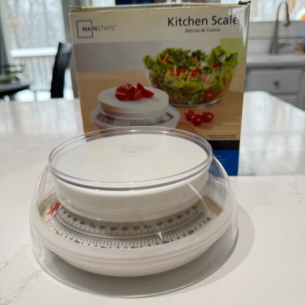 Mainstays Kitchen Food Scale Weight Up To 7 lbs Removable Bowl In Original Box